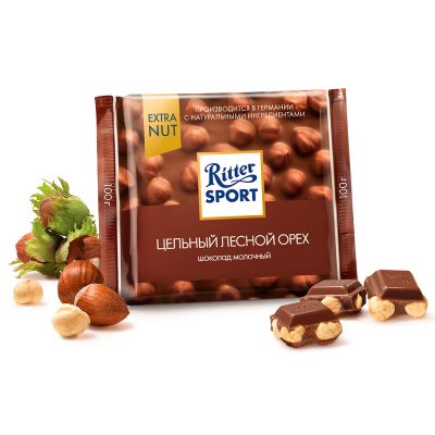 Шоколадка «Ritter SPORT Цельный Лесной Орех»